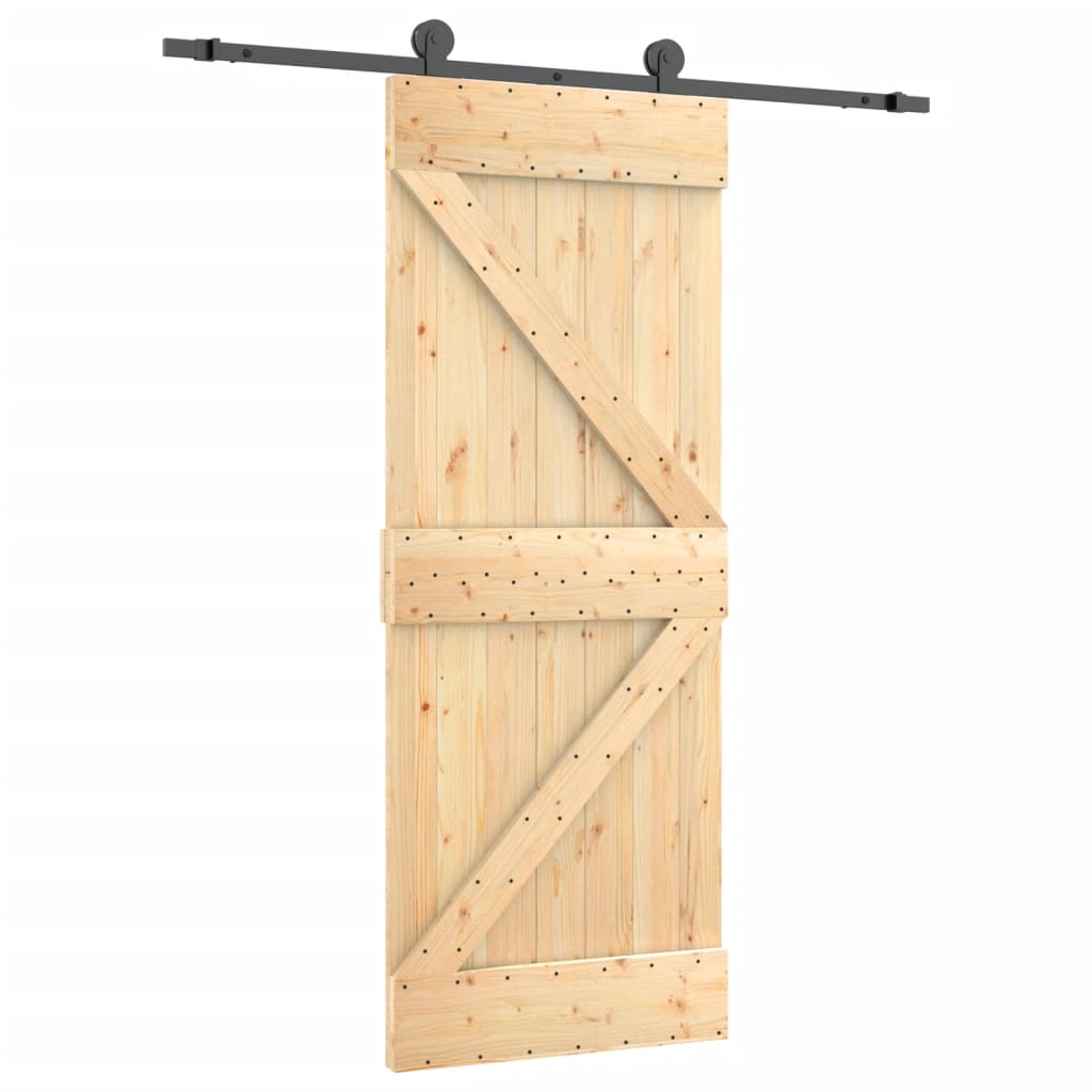 VidaXL Schiebetür mit Beschlägen 85x210 cm massives Kiefernholz