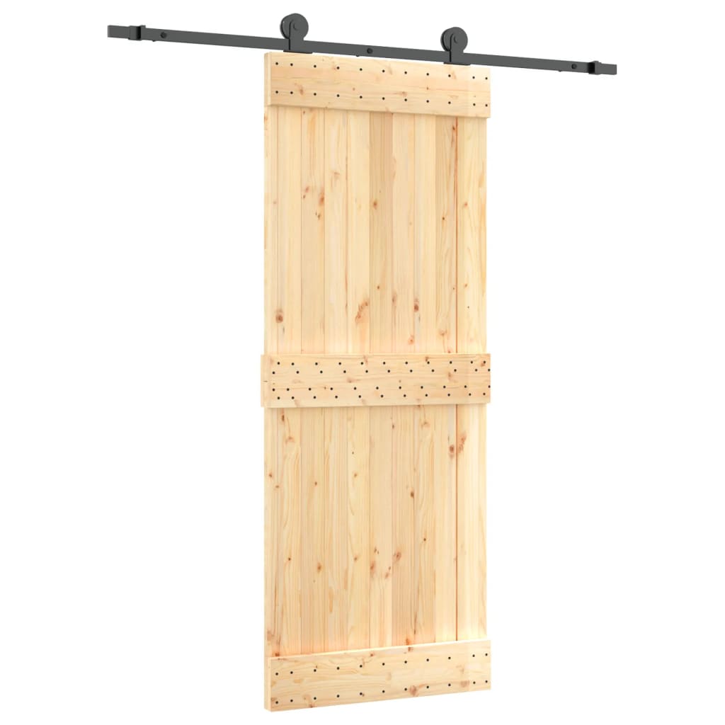 VidaXL Schiebetür mit Beschlägen 80x210 cm massives Kiefernholz