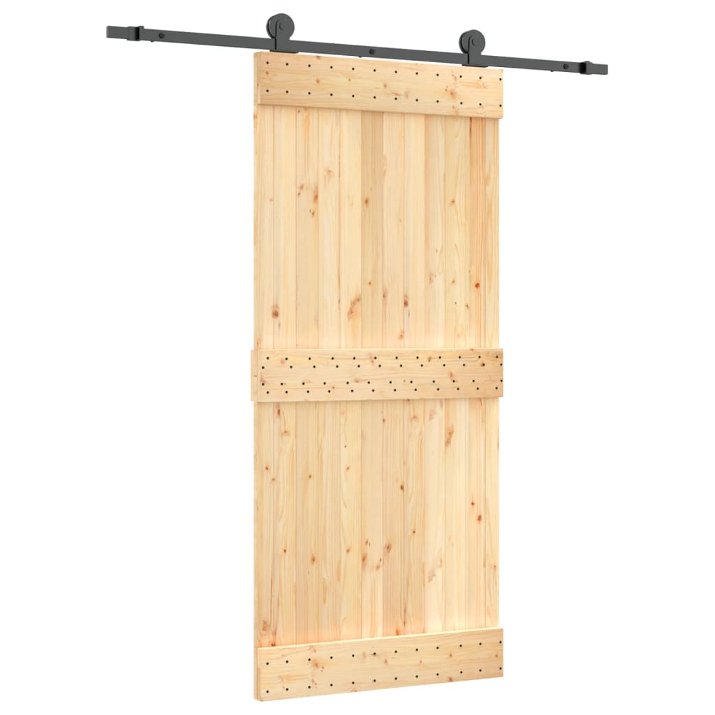 VidaXL Schiebetür mit Beschlägen 90x210 cm massives Kiefernholz