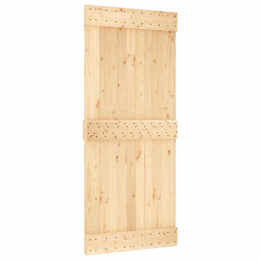 VidaXL Schiebetür mit Beschlägen 90x210 cm massives Kiefernholz