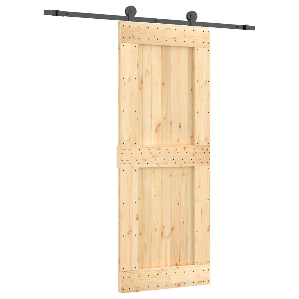 VidaXL Schiebetür mit Beschlägen 80x210 cm massives Kiefernholz
