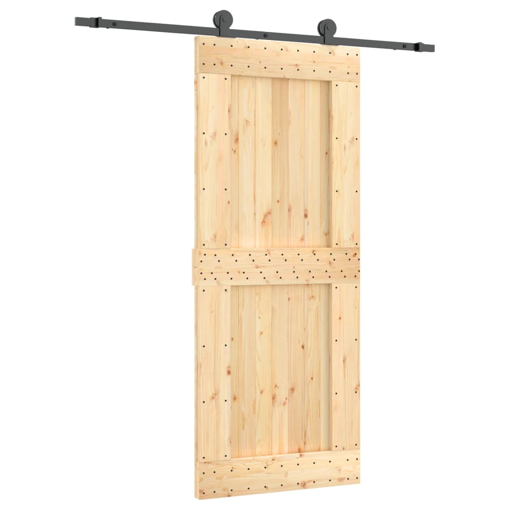 VidaXL Schiebetür mit Beschlägen 85x210 cm massives Kiefernholz