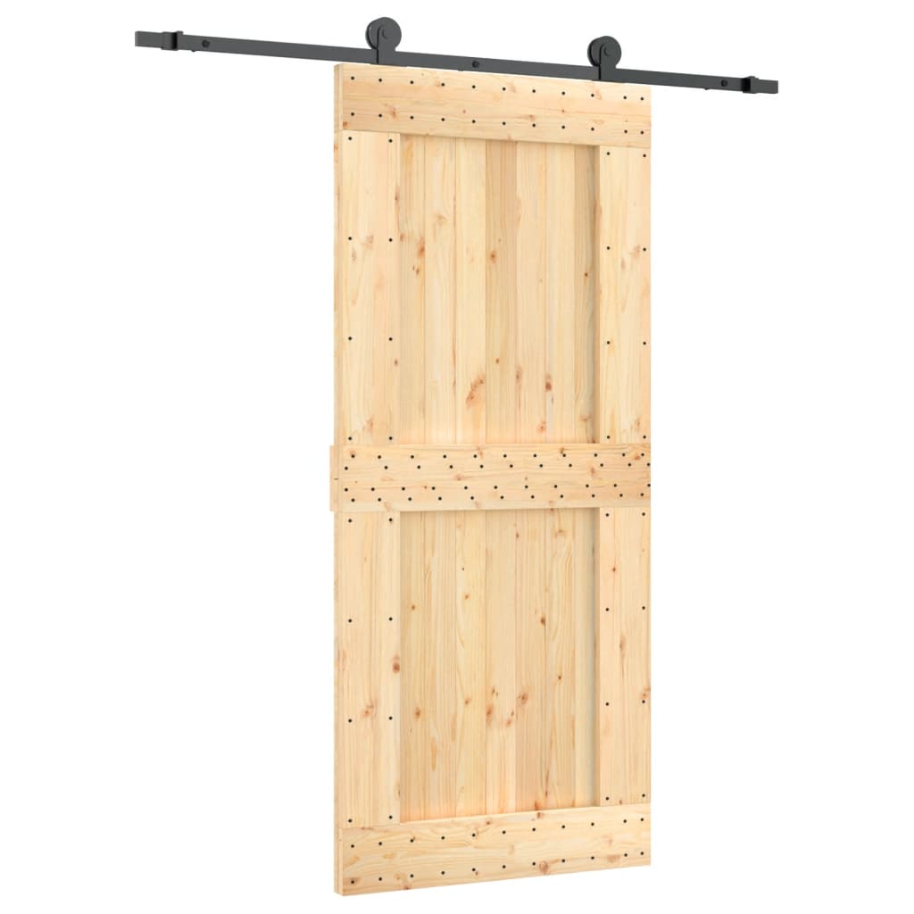 VidaXL Schiebetür mit Beschlägen 90x210 cm massives Kiefernholz