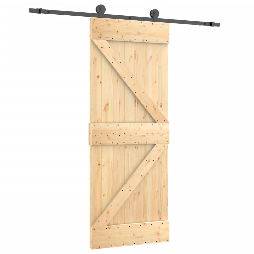 VidaXL Schiebetür mit Beschlägen 70x210 cm massives Kiefernholz