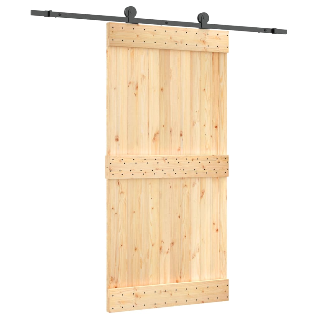 VidaXL Schiebetür mit Beschlägen 100x210 cm massives Kiefernholz