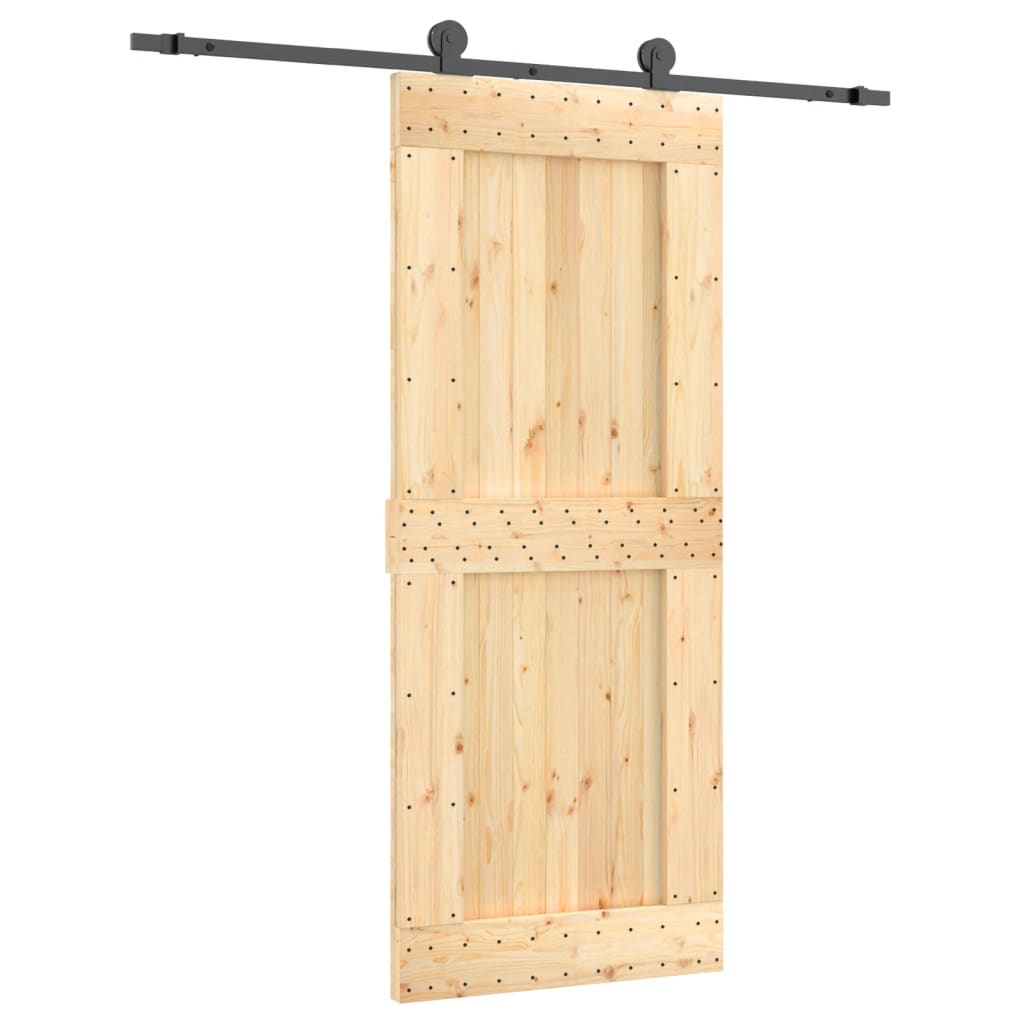 VidaXL Schiebetür mit Beschlägen 85x210 cm massives Kiefernholz