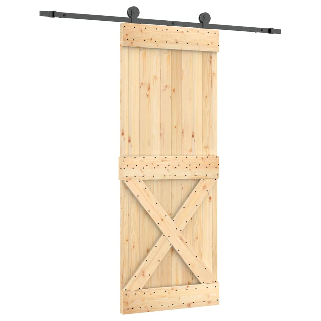 VidaXL Schiebetür mit Beschlägen 80x210 cm massives Kiefernholz