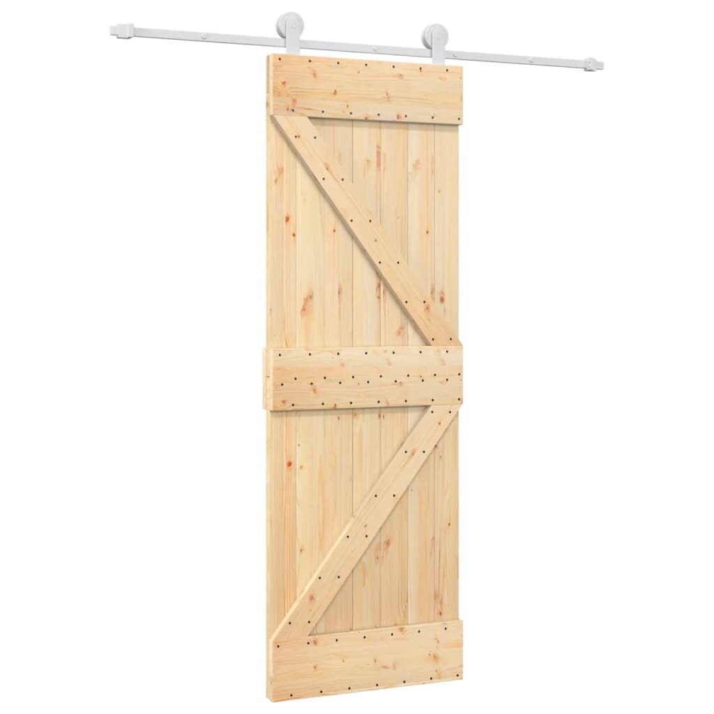 VidaXL Schiebetür mit Beschlägen 70x210 cm massives Kiefernholz