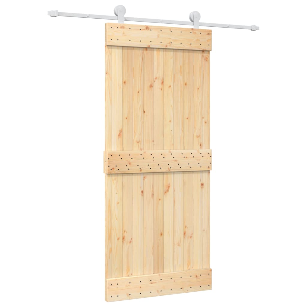 VidaXL Schiebetür mit Beschlägen 90x210 cm massives Kiefernholz