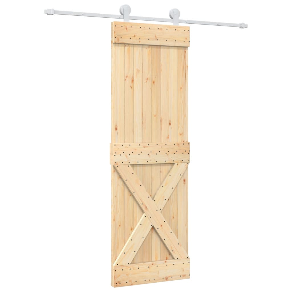 VidaXL Schiebetür mit Beschlägen 70x210 cm massives Kiefernholz
