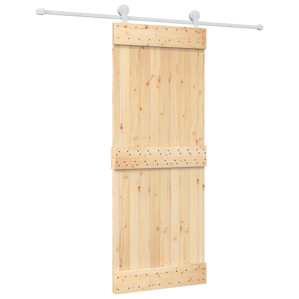 VidaXL Schiebetür mit Beschlägen 80x210 cm massives Kiefernholz
