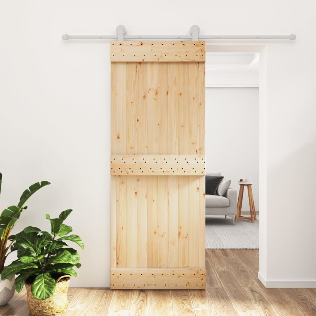 VidaXL Schiebetür mit Beschlägen 80x210 cm massives Kiefernholz