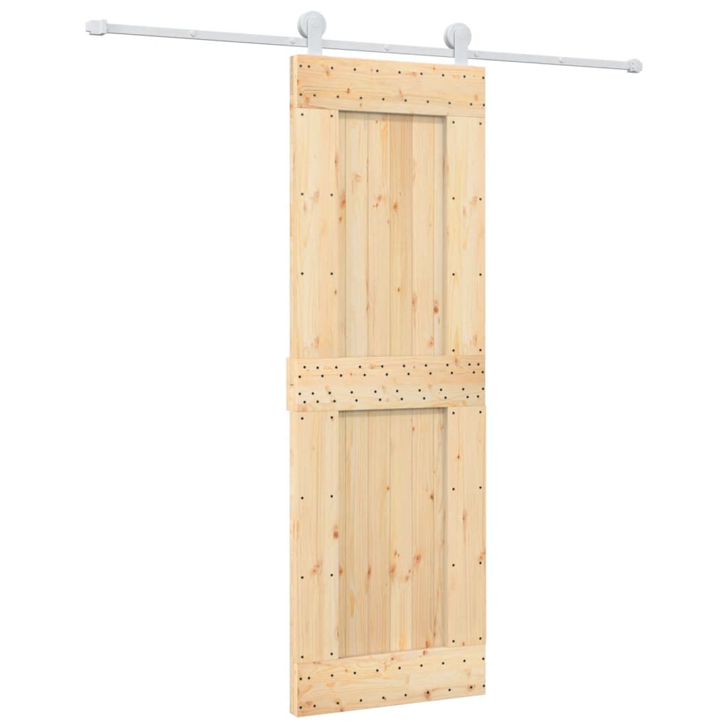 VidaXL Schiebetür mit Beschlägen 70x210 cm massives Kiefernholz