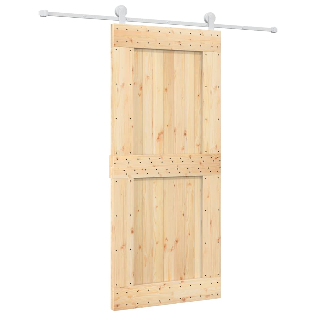 VidaXL Schiebetür mit Beschlägen 90x210 cm massives Kiefernholz