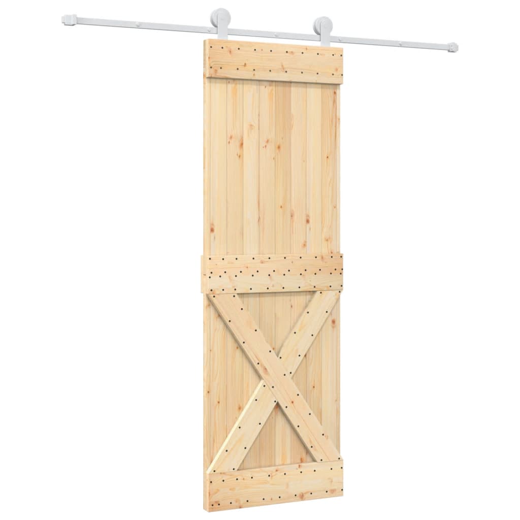 VidaXL Schiebetür mit Beschlägen 70x210 cm massives Kiefernholz