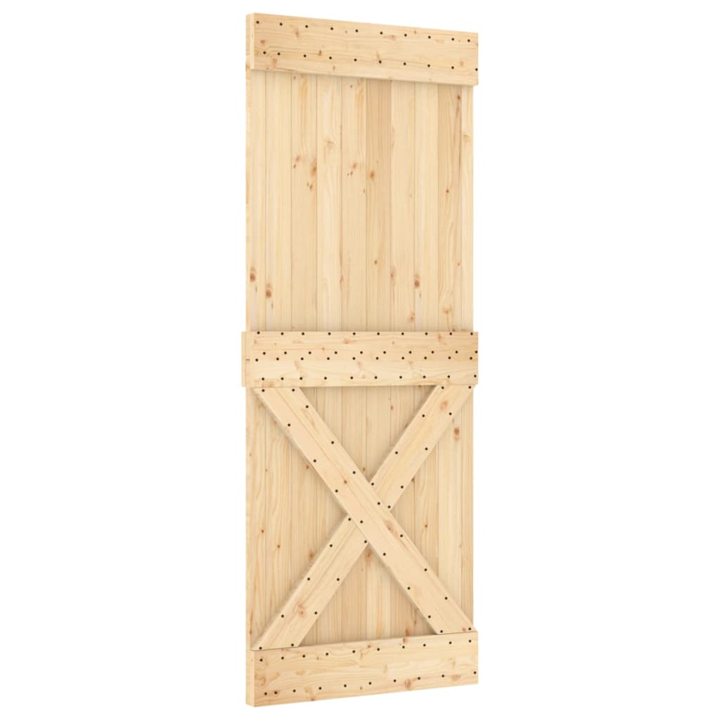 VidaXL Schiebetür mit Beschlägen 80x210 cm massives Kiefernholz