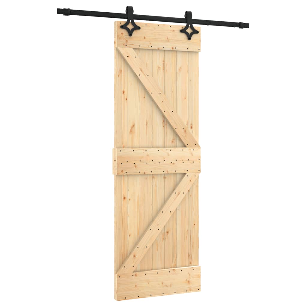 VidaXL Schiebetür mit Beschlägen 70x210 cm massives Kiefernholz
