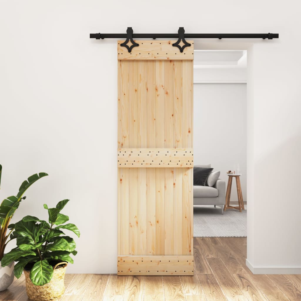 VidaXL Schiebetür mit Beschlägen 70x210 cm massives Kiefernholz