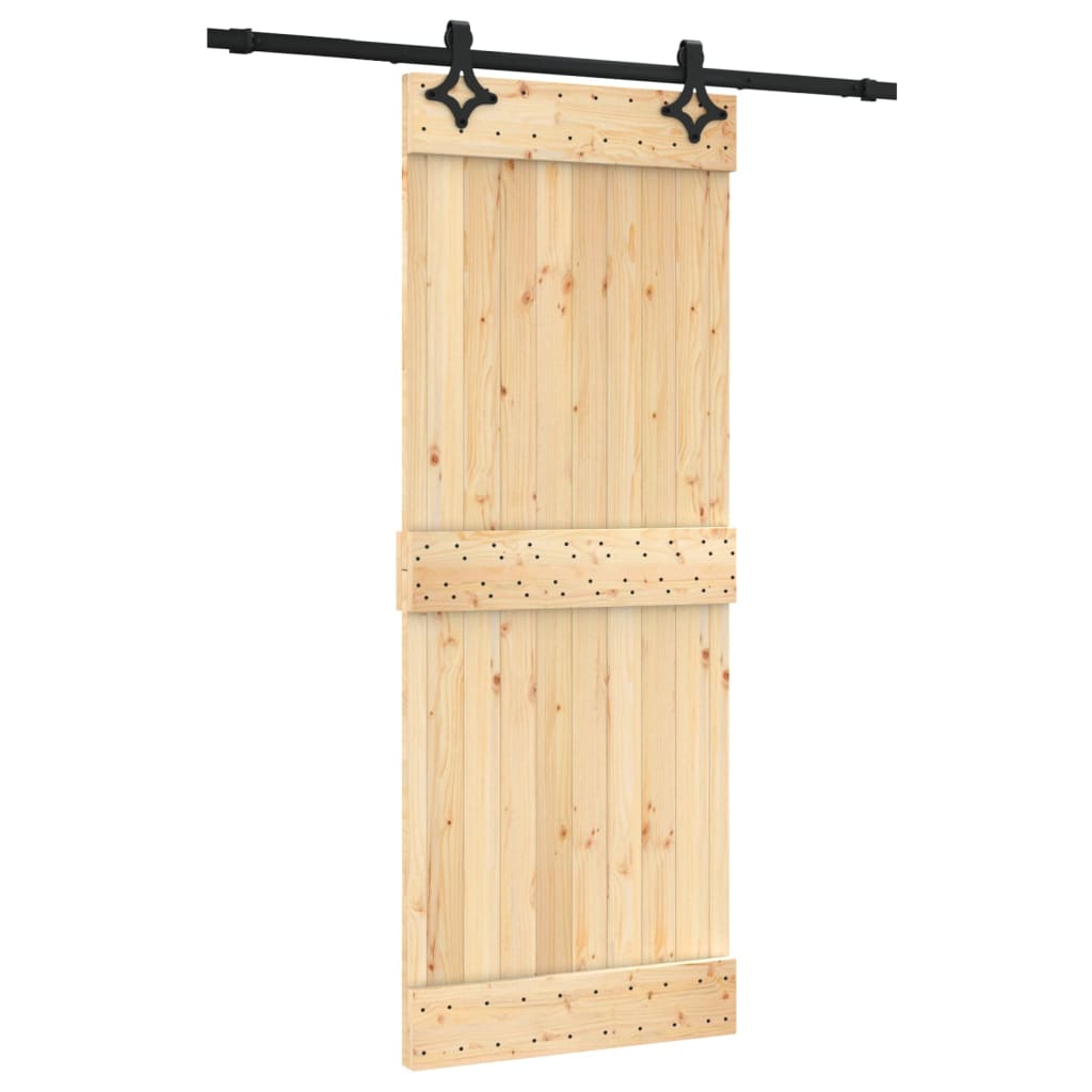 VidaXL Schiebetür mit Beschlägen 80x210 cm massives Kiefernholz