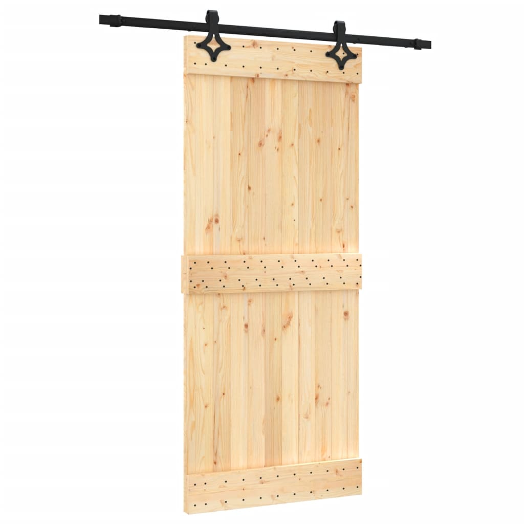 VidaXL Schiebetür mit Beschlägen 90x210 cm massives Kiefernholz