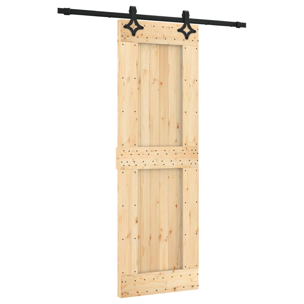 VidaXL Schiebetür mit Beschlägen 70x210 cm massives Kiefernholz
