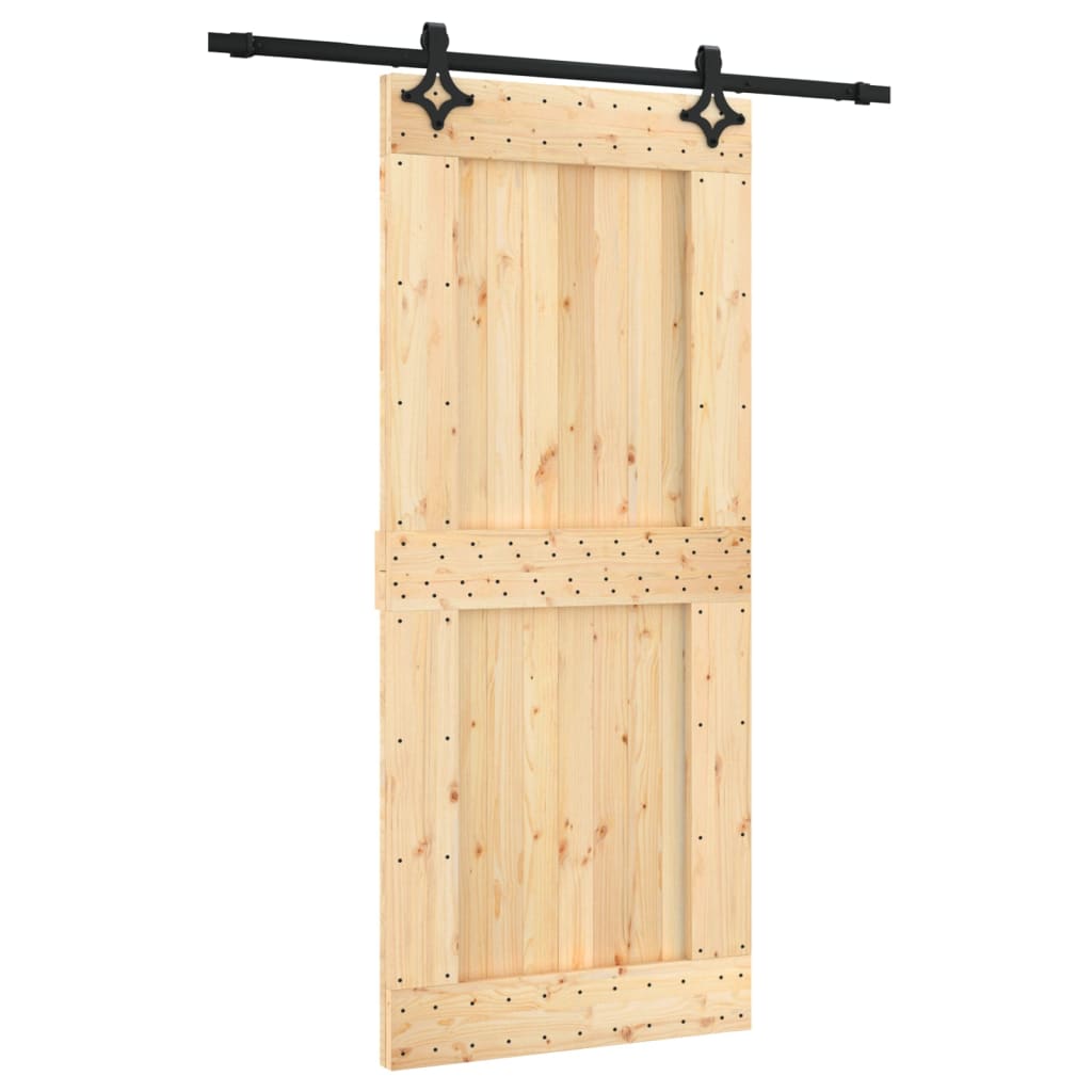 VidaXL Schiebetür mit Beschlägen 90x210 cm massives Kiefernholz