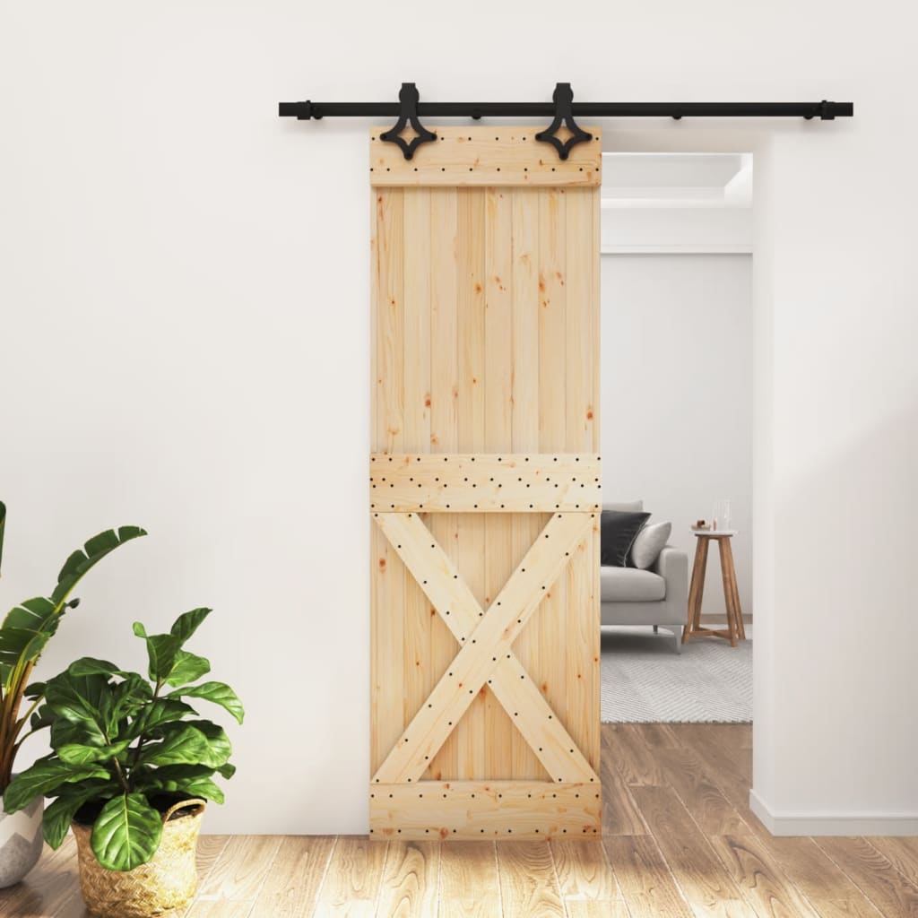 VidaXL Schiebetür mit Beschlägen 70x210 cm massives Kiefernholz