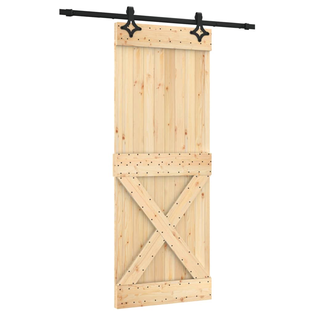 VidaXL Schiebetür mit Beschlägen 80x210 cm massives Kiefernholz