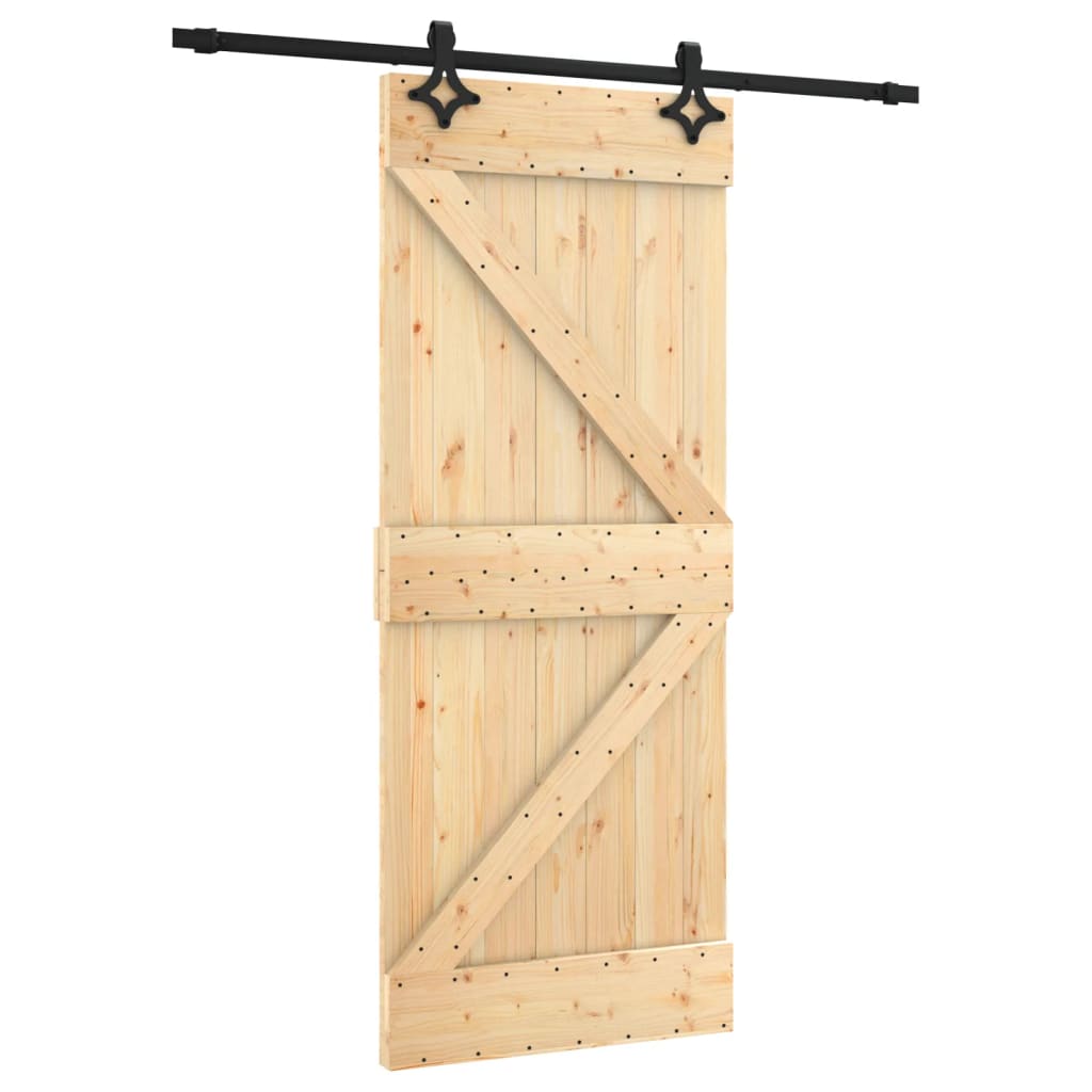 VidaXL Schiebetür mit Beschlägen 85x210 cm massives Kiefernholz