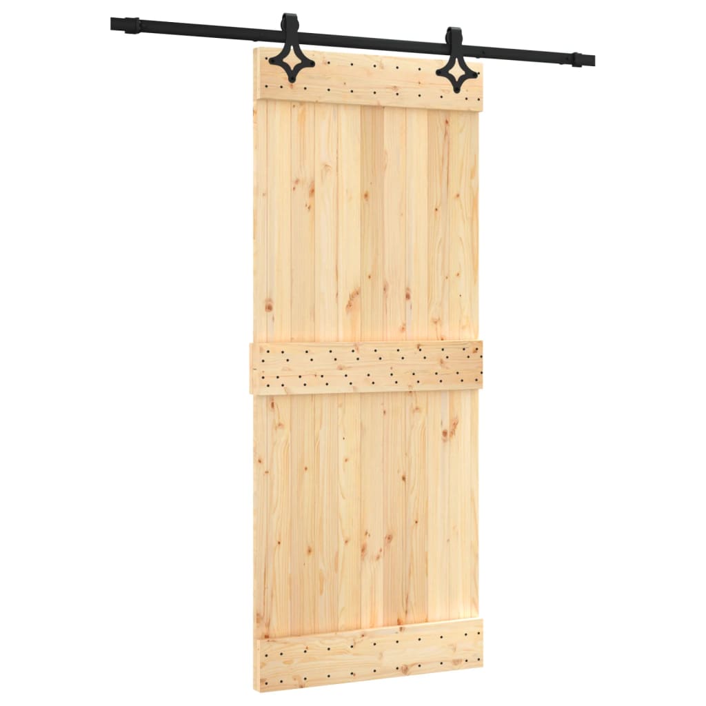 VidaXL Schiebetür mit Beschlägen 85x210 cm massives Kiefernholz