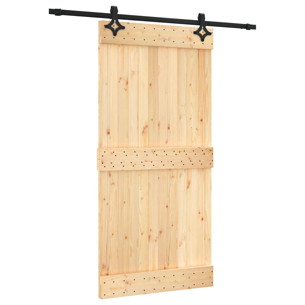 VidaXL Schiebetür mit Beschlägen 100x210 cm massives Kiefernholz