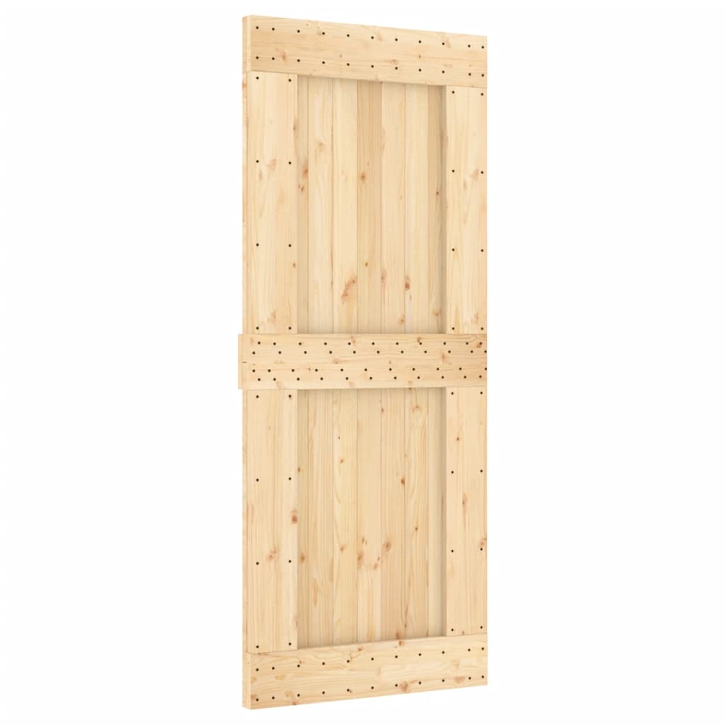 VidaXL Schiebetür mit Beschlägen 85x210 cm massives Kiefernholz