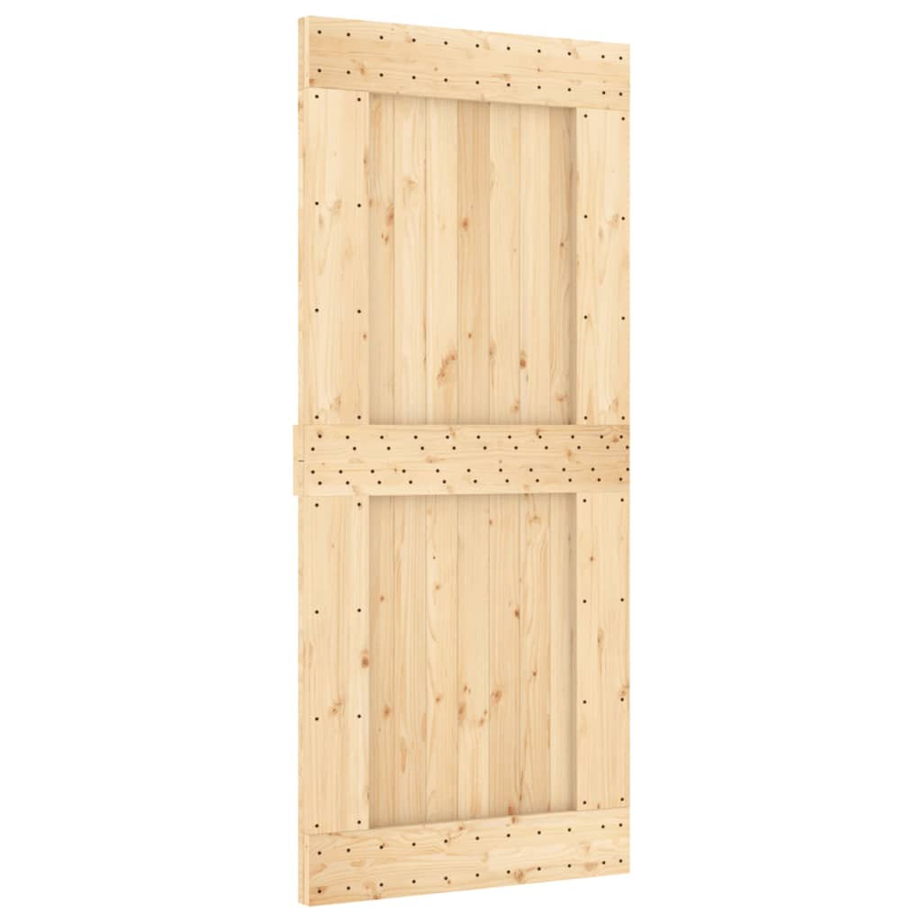 VidaXL Schiebetür mit Beschlägen 90x210 cm massives Kiefernholz