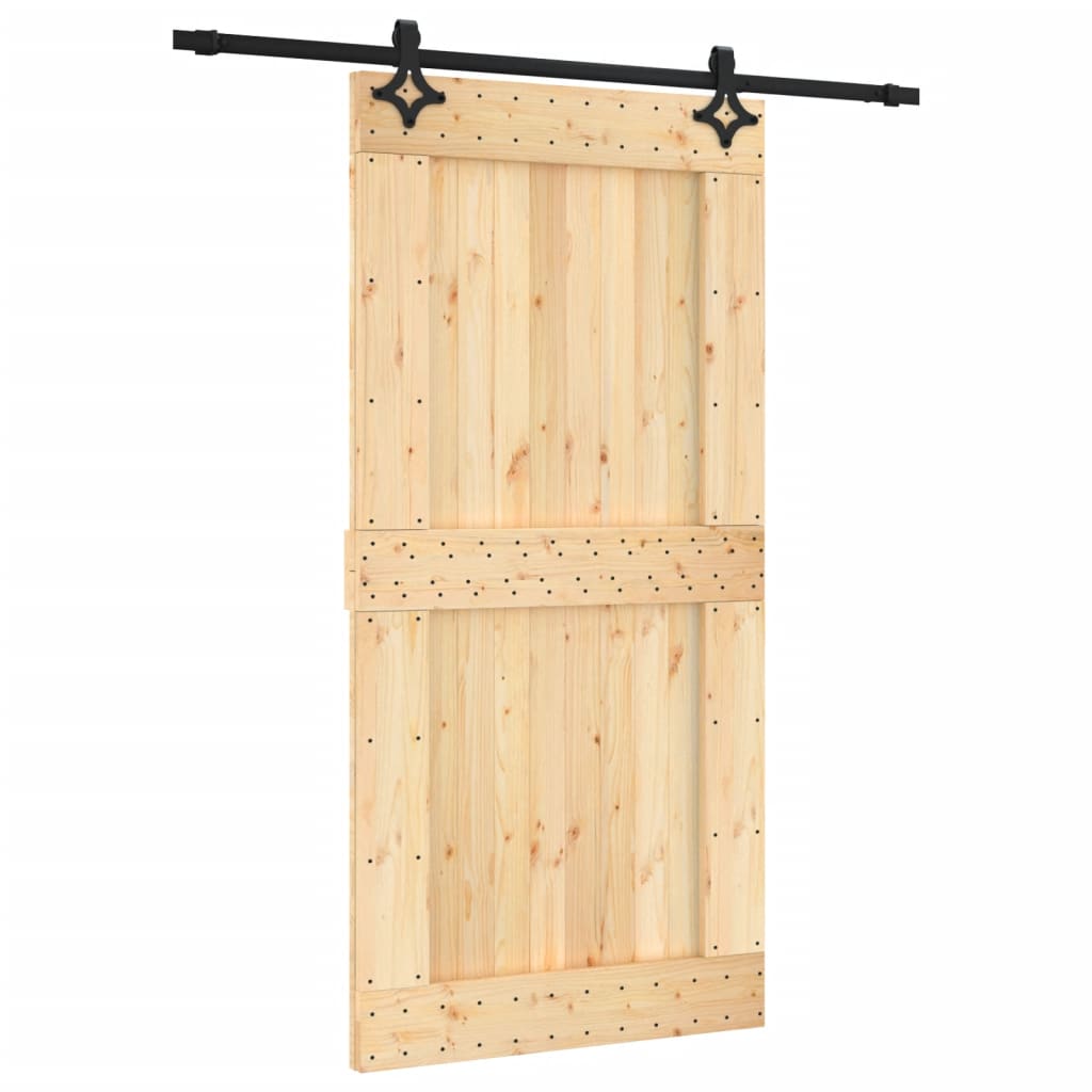 VidaXL Schiebetür mit Beschlägen 100x210 cm massives Kiefernholz