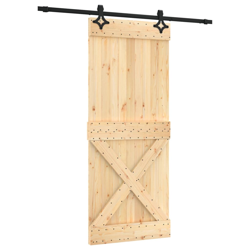 VidaXL Schiebetür mit Beschlägen 85x210 cm massives Kiefernholz