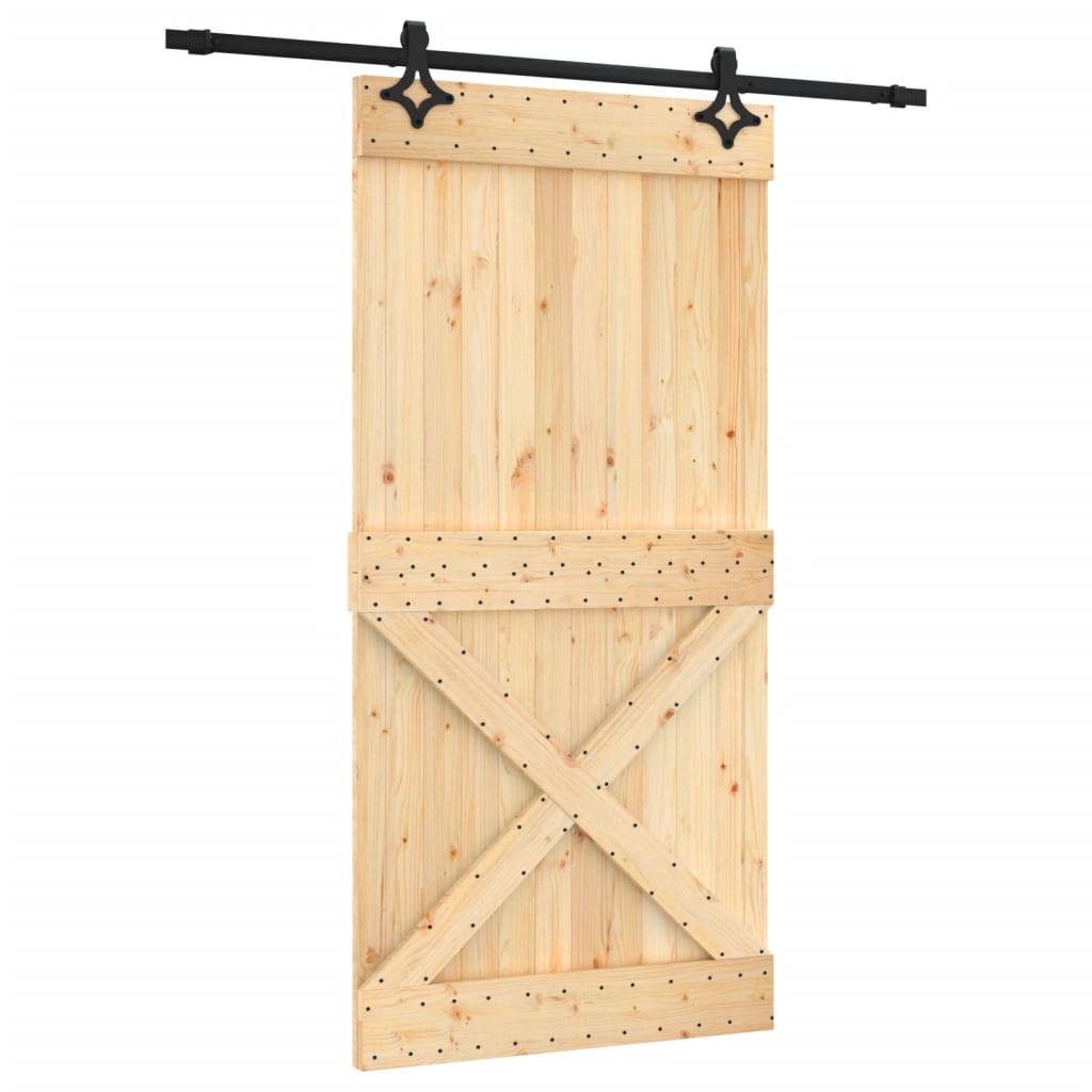 VidaXL Schiebetür mit Beschlägen 100x210 cm massives Kiefernholz