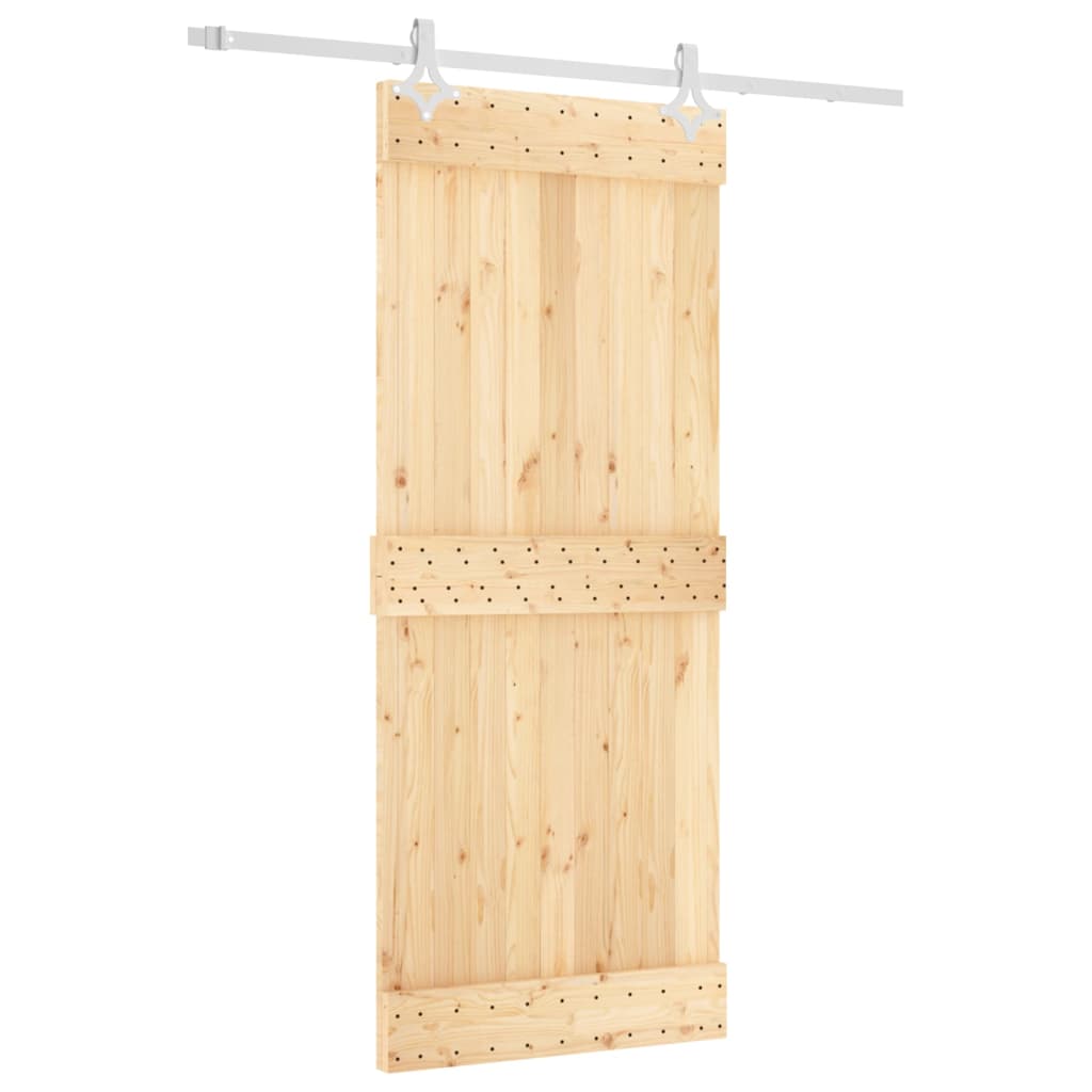 VidaXL Schiebetür mit Beschlägen 85x210 cm massives Kiefernholz
