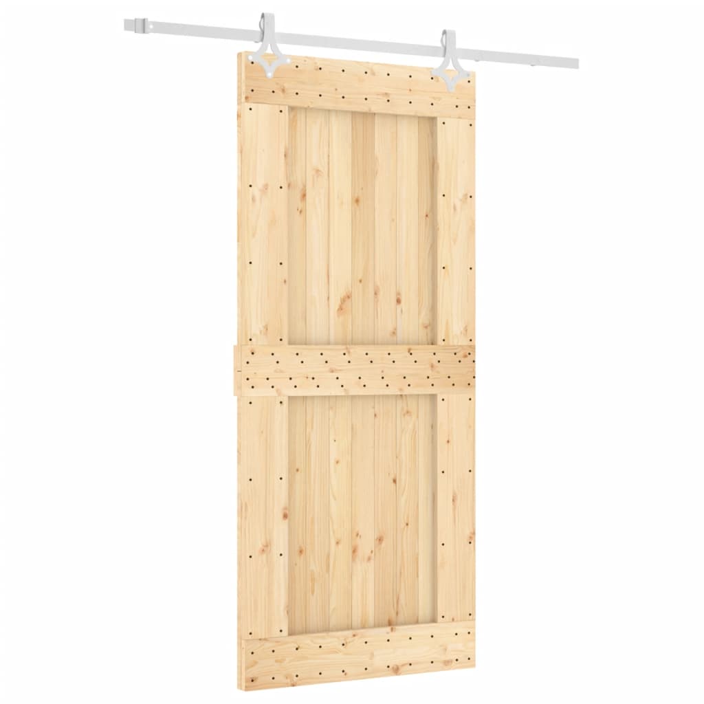 VidaXL Schiebetür mit Beschlägen 90x210 cm massives Kiefernholz