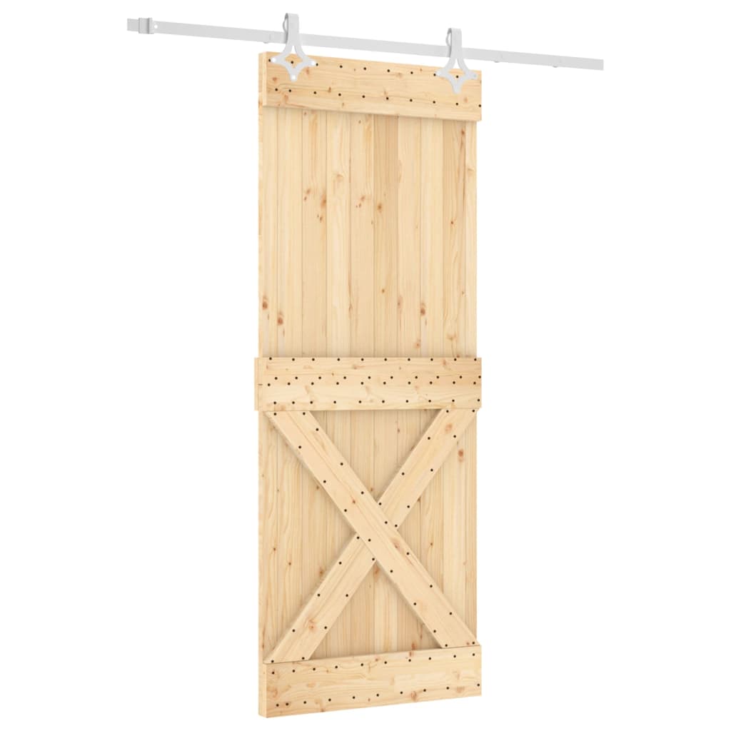 VidaXL Schiebetür mit Beschlägen 80x210 cm massives Kiefernholz