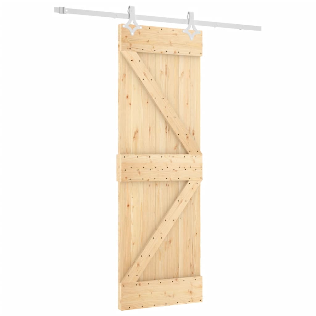 VidaXL Schiebetür mit Beschlägen 70x210 cm massives Kiefernholz