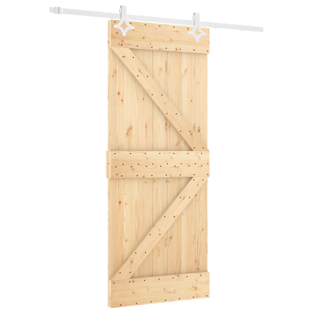 VidaXL Schiebetür mit Beschlägen 80x210 cm massives Kiefernholz