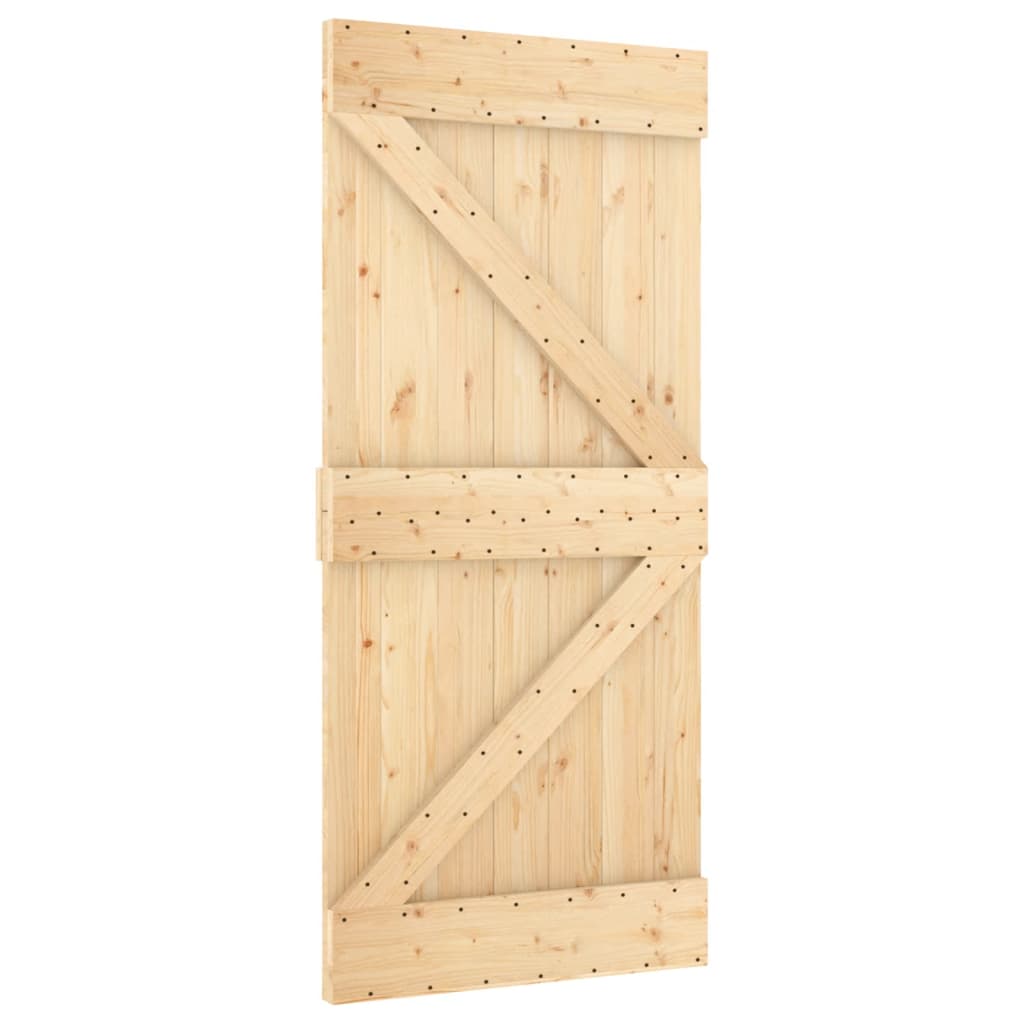 VidaXL Schiebetür mit Beschlägen 90x210 cm massives Kiefernholz