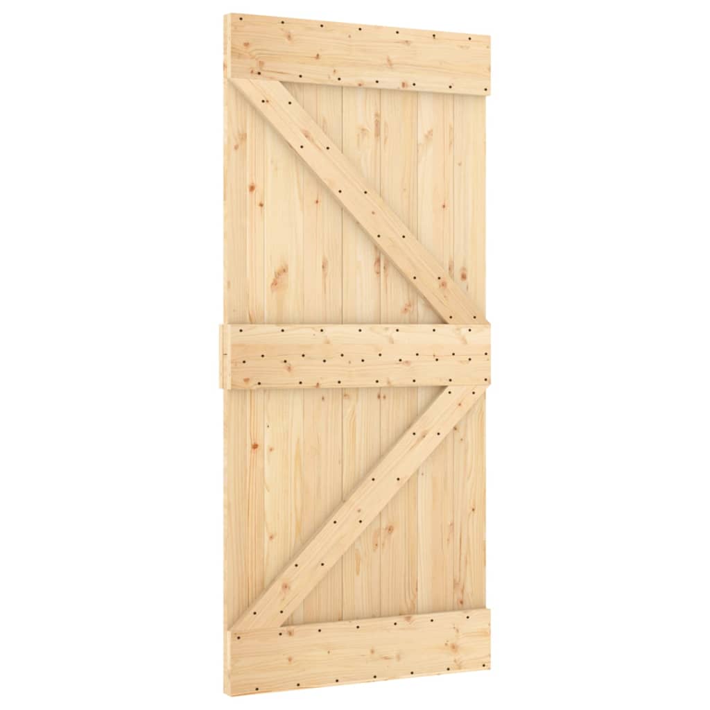 VidaXL Schiebetür mit Beschlägen 100x210 cm massives Kiefernholz