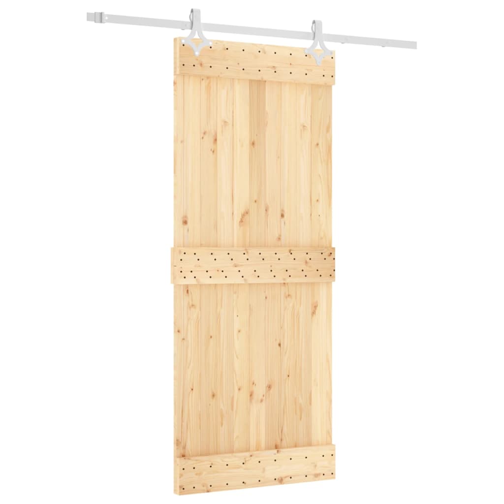 VidaXL Schiebetür mit Beschlägen 85x210 cm massives Kiefernholz