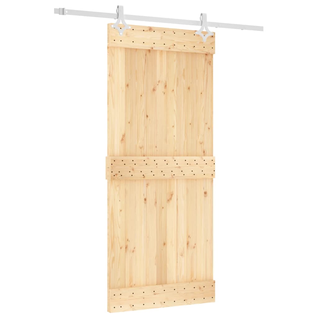 VidaXL Schiebetür mit Beschlägen 90x210 cm massives Kiefernholz