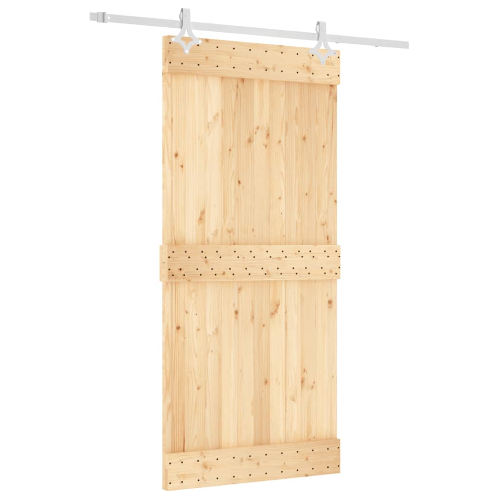 VidaXL Schiebetür mit Beschlägen 95x210 cm massives Kiefernholz