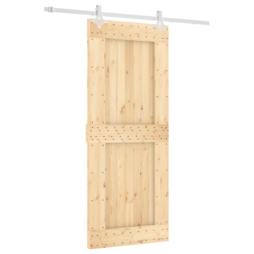 VidaXL Schiebetür mit Beschlägen 85x210 cm massives Kiefernholz