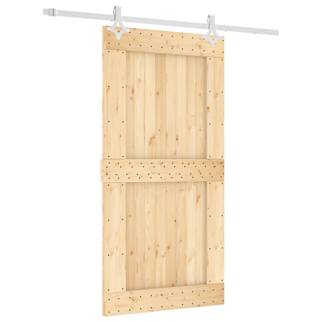 VidaXL Schiebetür mit Beschlägen 100x210 cm massives Kiefernholz