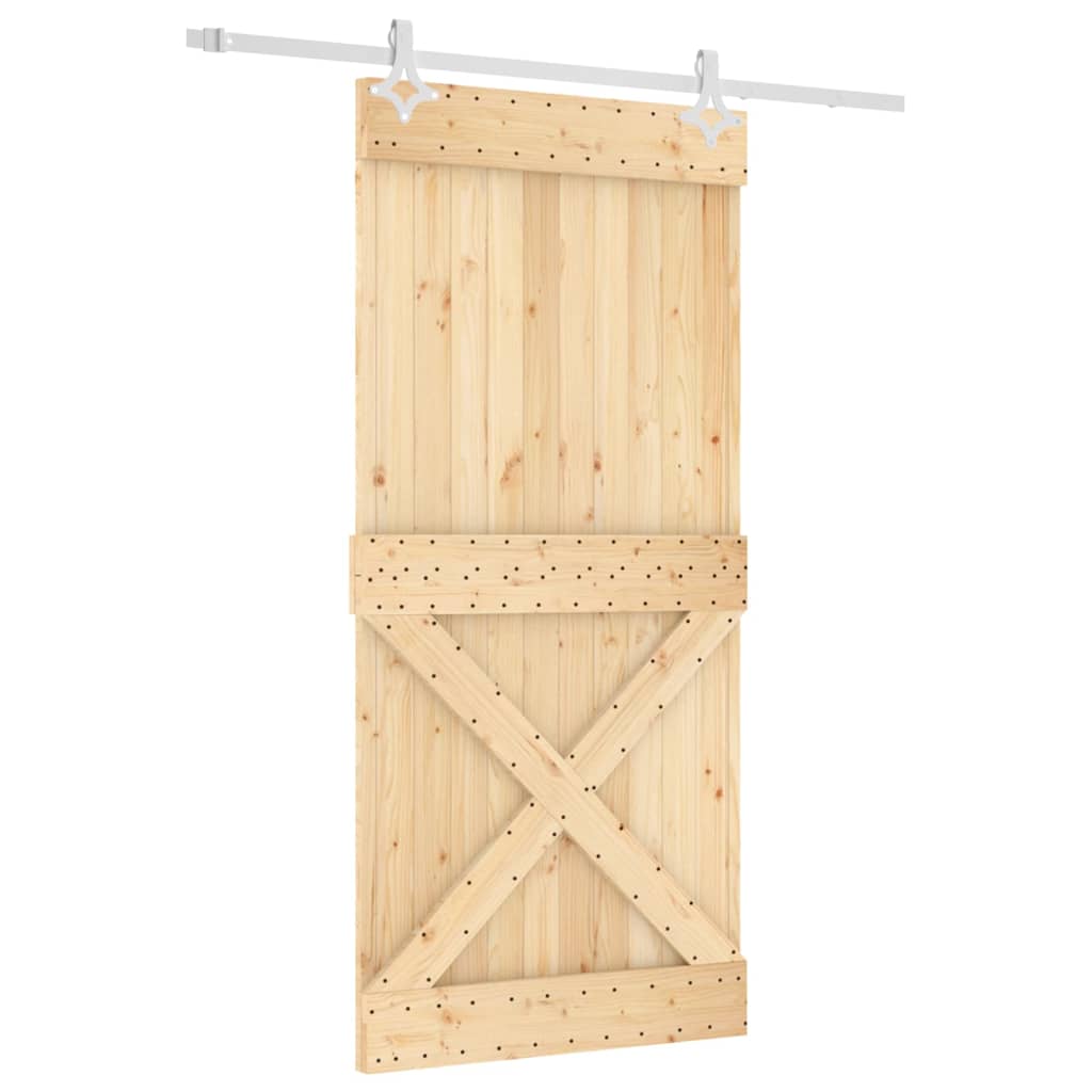 VidaXL Schiebetür mit Beschlägen 95x210 cm massives Kiefernholz