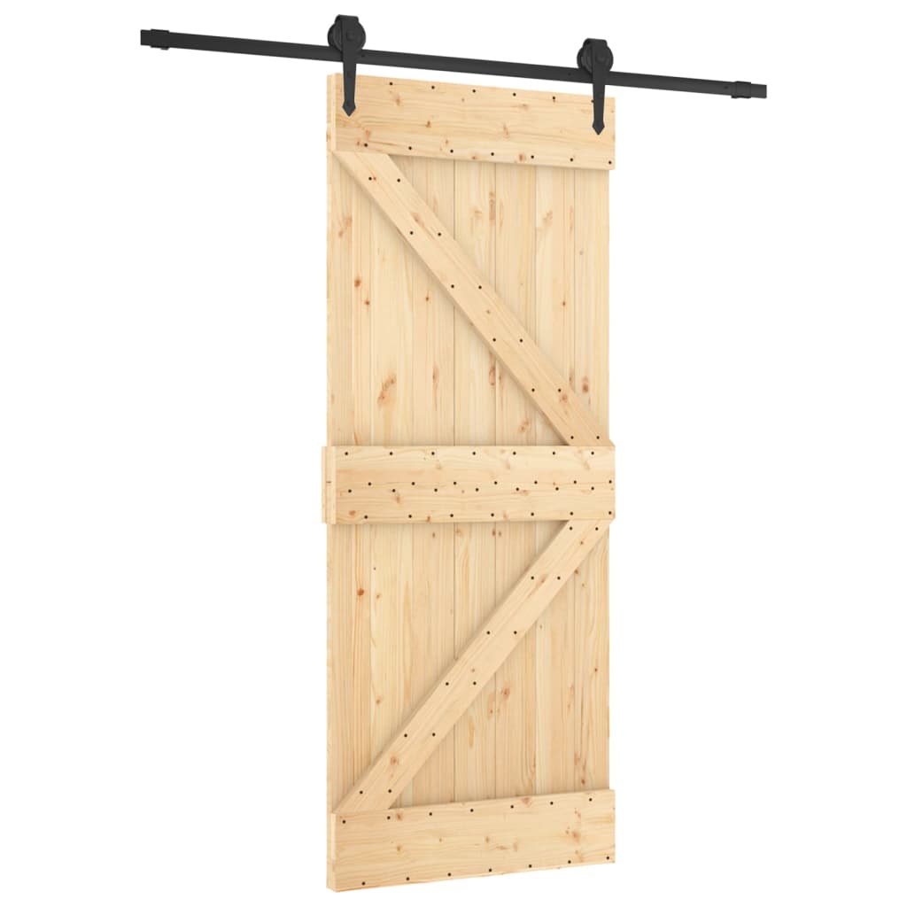 VidaXL Schiebetür mit Beschlägen 85x210 cm massives Kiefernholz